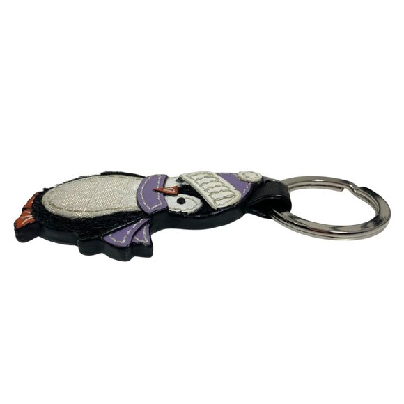 Coach Penguin Leather Keyring Charm Keychain Fob Lilac/Purple - Picture 5 of 9